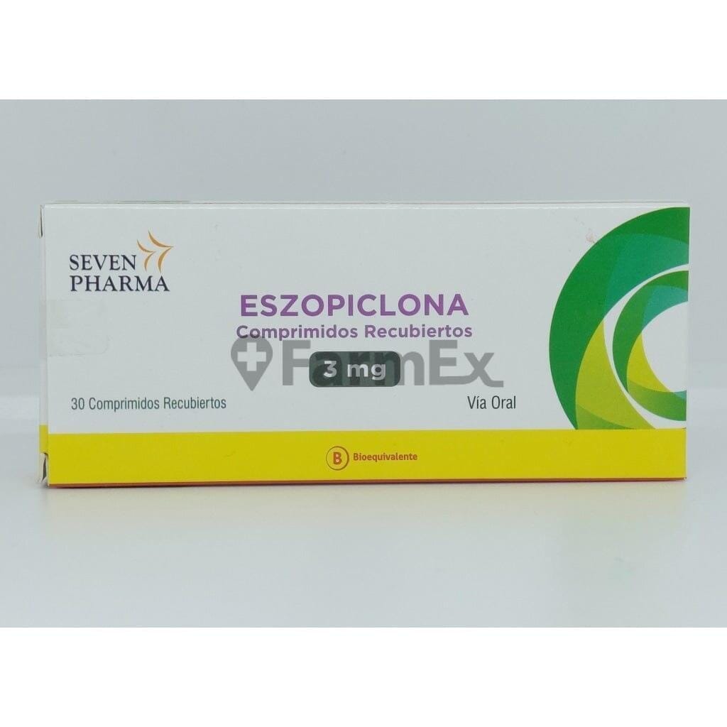 Eszopiclona 3 mg x 30 comprimidos Farmex-Pluxee-Persistente
